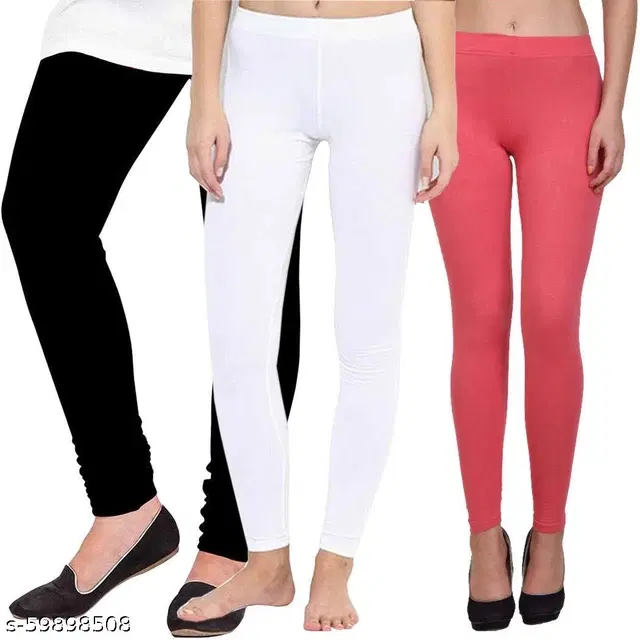 Cotton Legging For Women, Multicolour, (Pack Of 3)