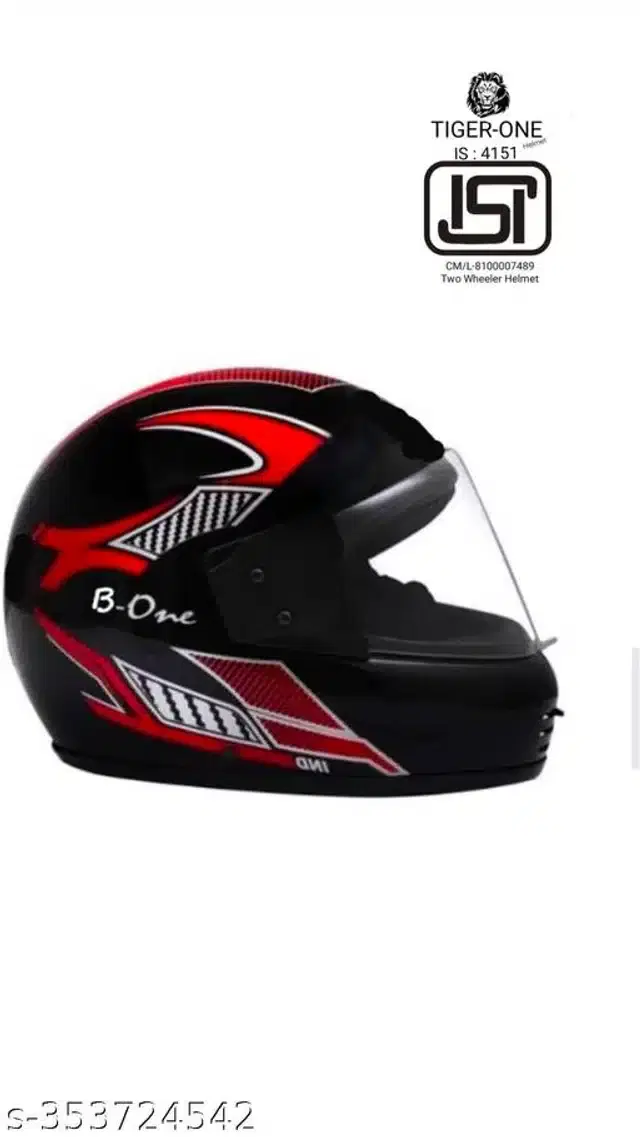 Full Face Helmet for Men & Women, Black & Red