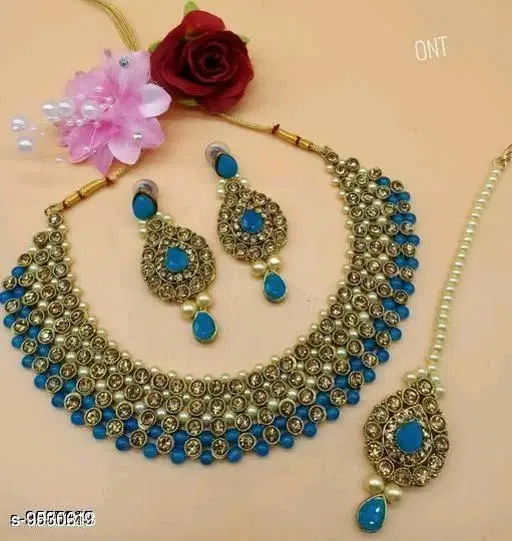 BJ JEWEL ALLOY & PEARL JEWELLERY SET FOR WOMEN'S