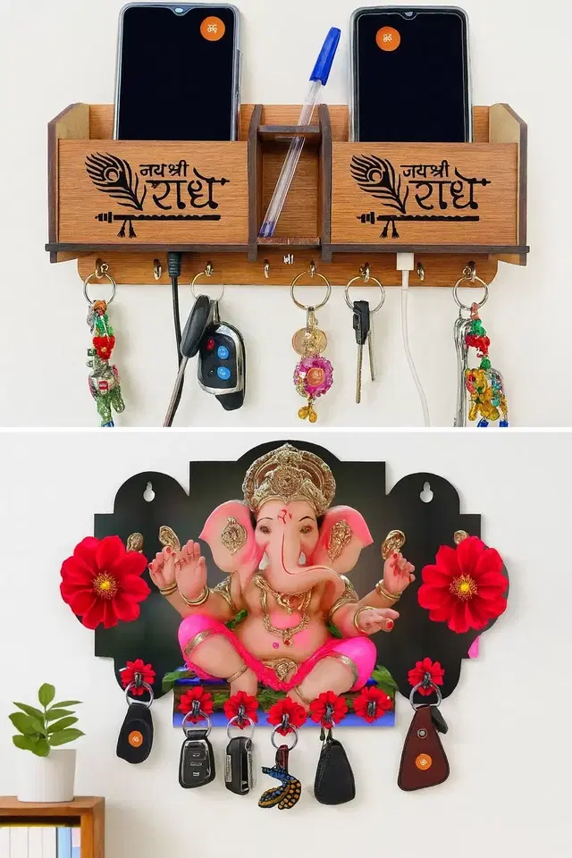 KC Arts Key holder Shree Radhey & Ganpati Pack of 2