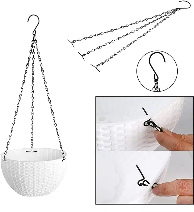 Plastic Hanging Pot for Indoor & Outdoor, Multicolor, 8 Inch, Pack of 4