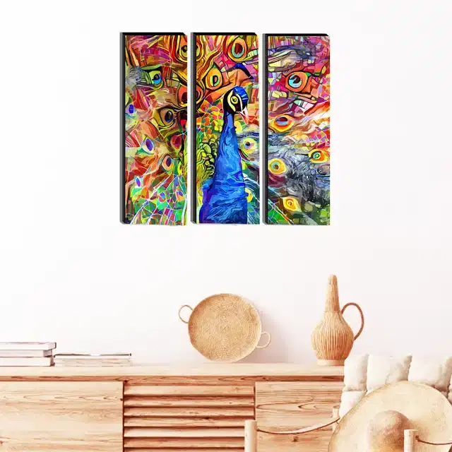 Wooden Wall Paintings, Set of 1, Multicolor, 18x15 Inches