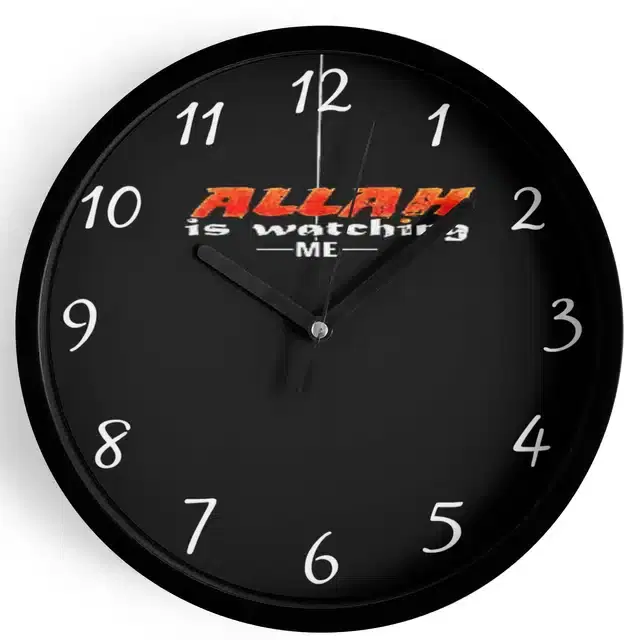 Analog Wall Clock, Black, 7 inches