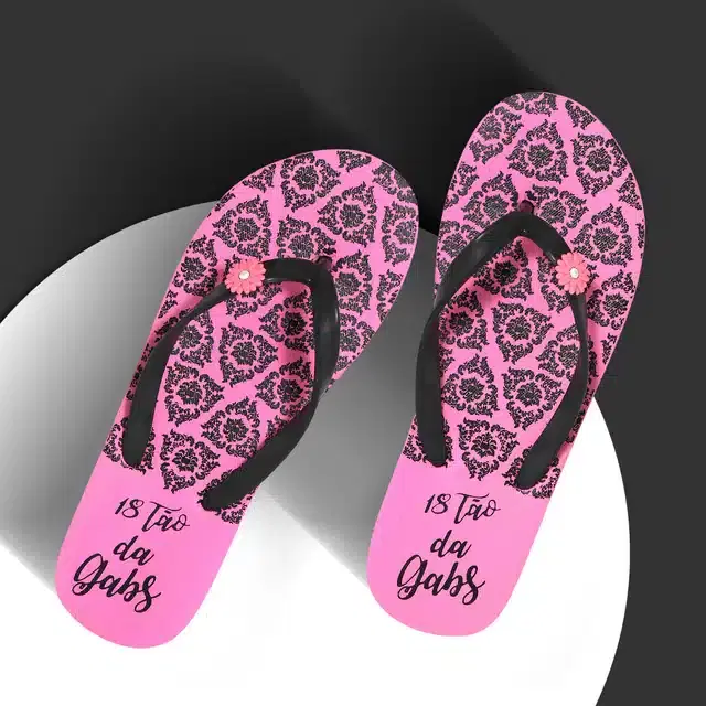 Flip Flops for Women (Pink, 6)
