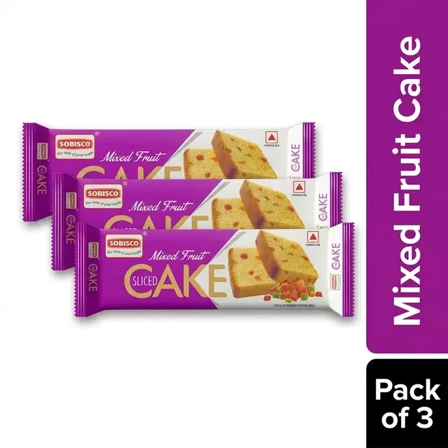 Sobisco Mixed Fruit Slice Cake 35 g (Pack of 3)