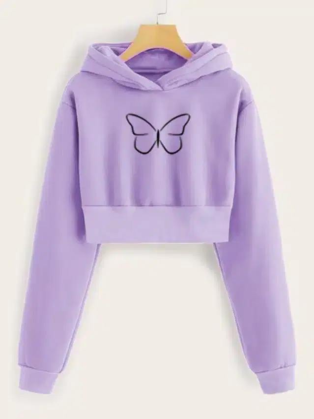 Fleece Full Sleeves Hoodie for Women (Lavender, XL)