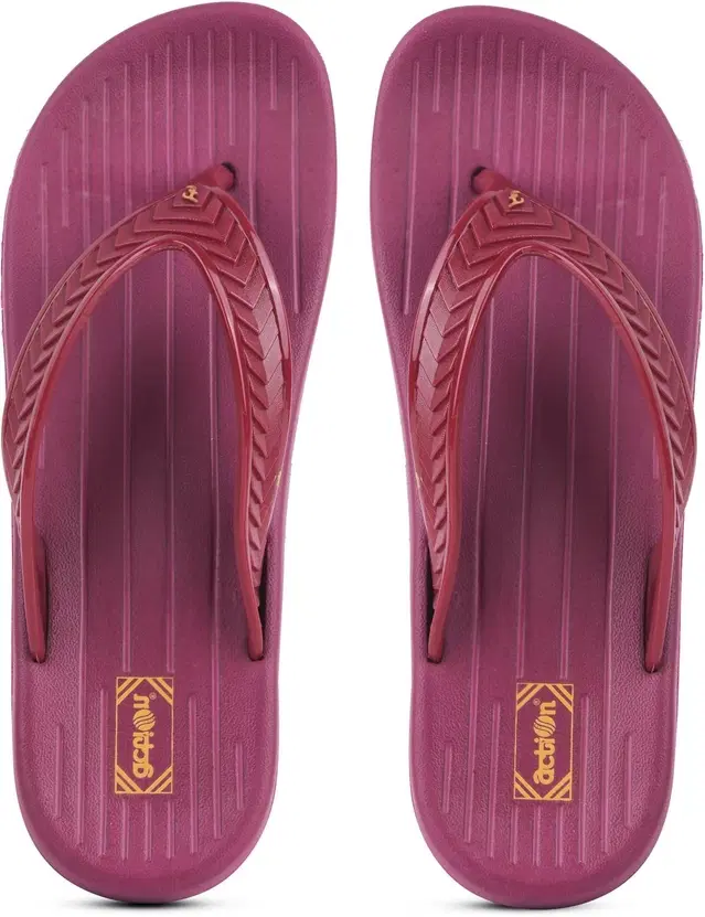 action Flip Flops (Maroon, 4)