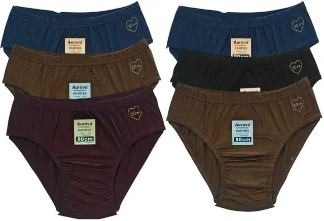Cotton Blend Briefs for Women, Multicolour, Pack of 6 (S)