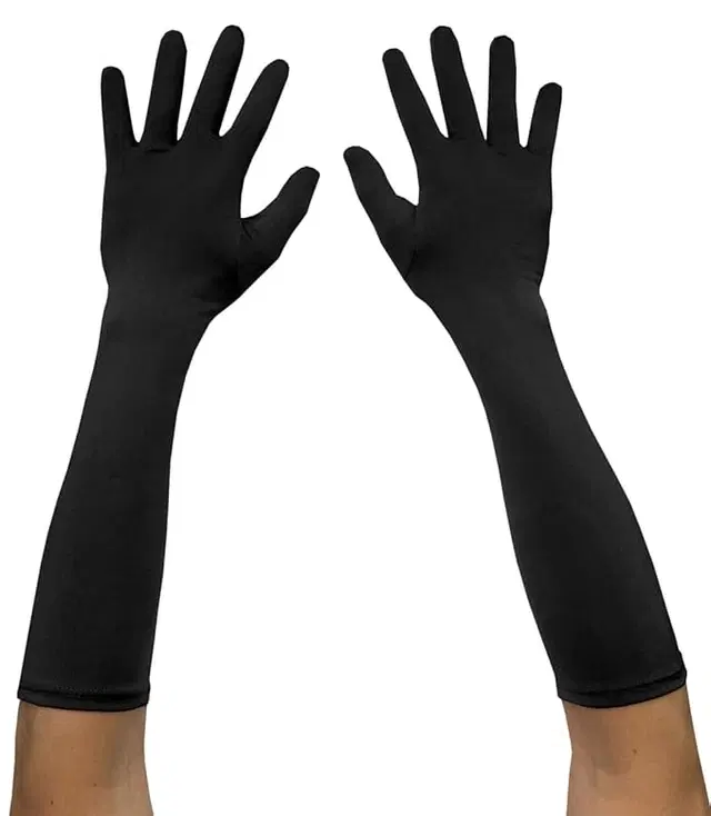 Cotton Full Sleeves Hand Gloves for Men, Black (Set of 1)