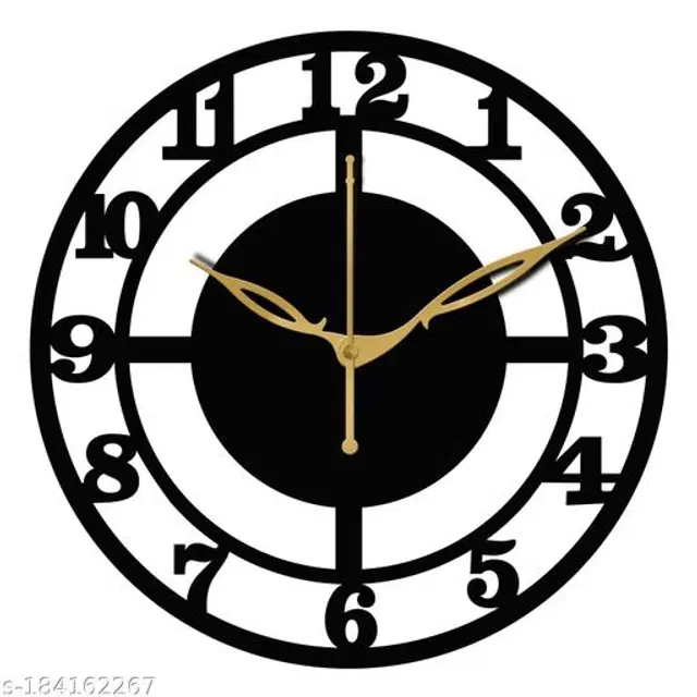 Wooden Wall Clock, Black