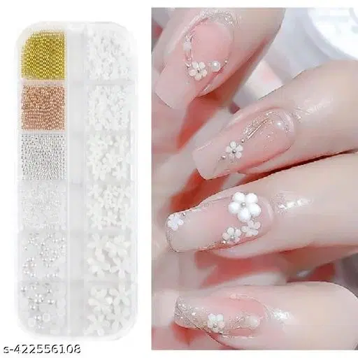 3D Flower Nail Decorations, Multicolor, Set of 1
