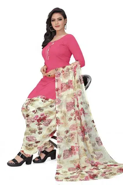 Sharda Creation Women's Dress Material (Baby Pink) (SC28)