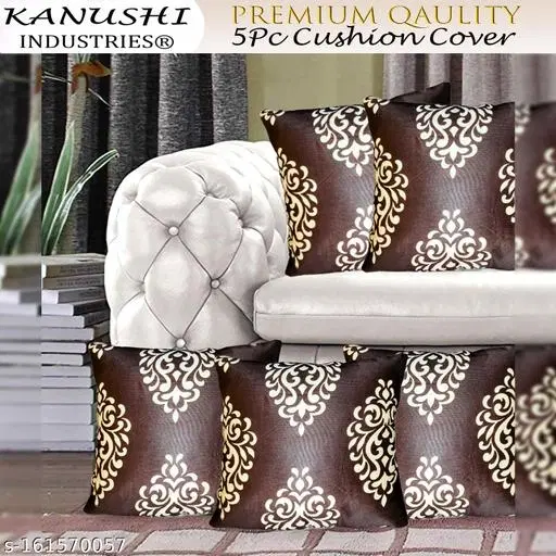 KANUSHI Industries® Decorative Reversible Cushion Covers Set Of- 5 (16x16 Inches)(CC-S-5PC)