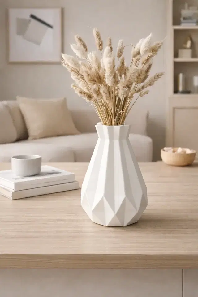 Geometric vase Plastic Indoor Planter White