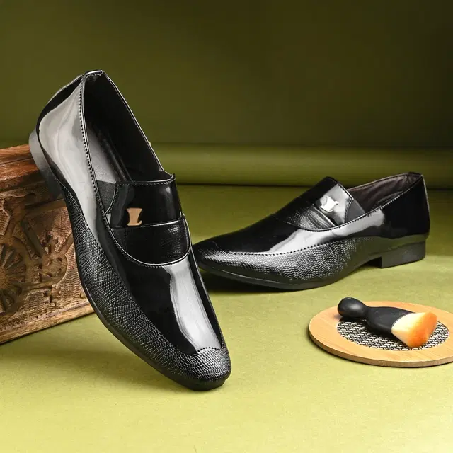 Monks Shoes for Men (Black, 6)