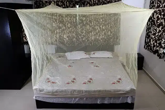 Double Bed Mosquito Net, Light Yellow, 6x6 feet