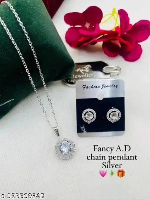 Delicate Pendant with Chain for Women (White)