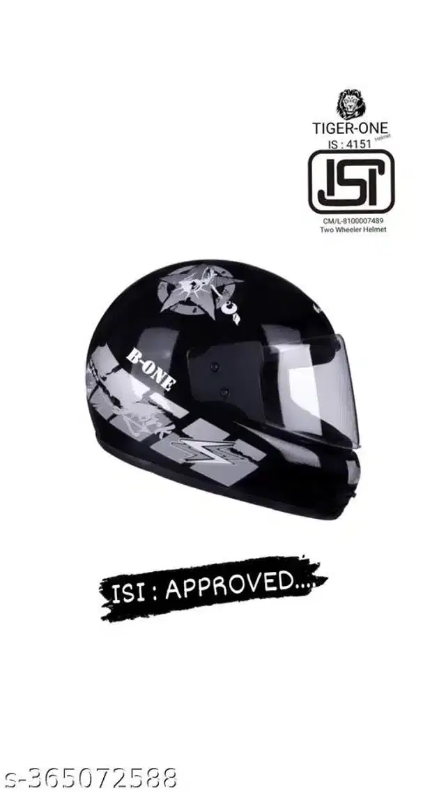 Full Face Helmet for Men & Women, Black & Grey