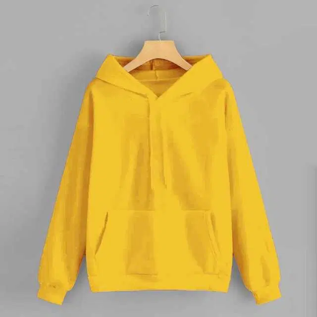 Stylish Wool Men Solid Sweatshirt (Yellow, S) (ITF-39)