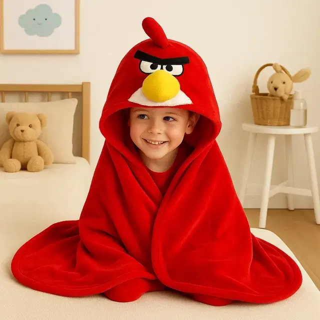 Brandon Baby Hood Towel Angry Bird Red 80x80 cm