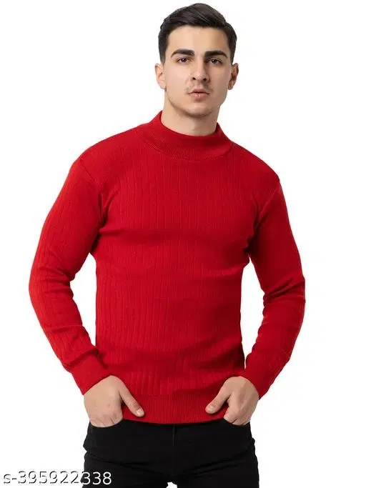 Full Sleeves Sweater for Men (Red, L)
