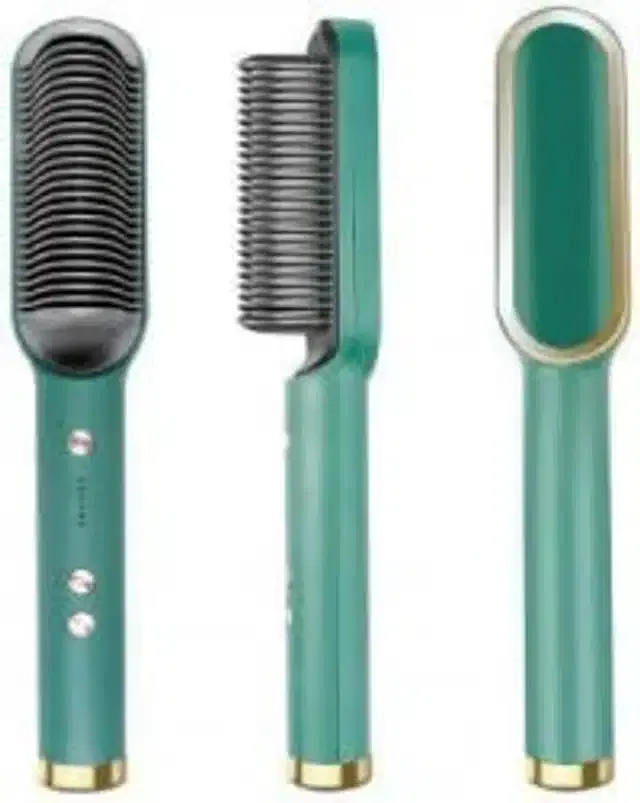 Hair Straightener Brush, Green