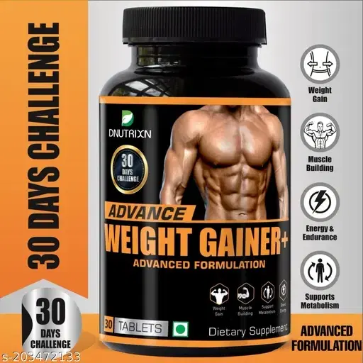 DNUTRIXN Advance Weight Gainer-30 Tablets | 30 Days Challenge| Advanced Formulation| Weight Gain Capsules for women, Mass Gain Capsules | Muscle Building, Muscle Gain Capsule