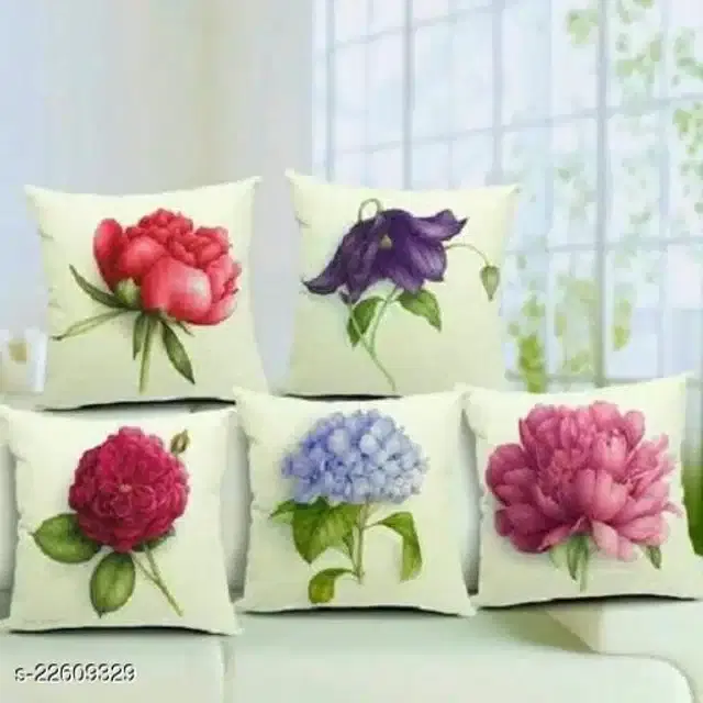 Cushion Cover for Home, Multicolor, 16x16 inches, Pack of 5