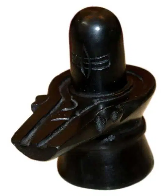 Marble Shivling Marble Religious Showpiece, Black, MS-01