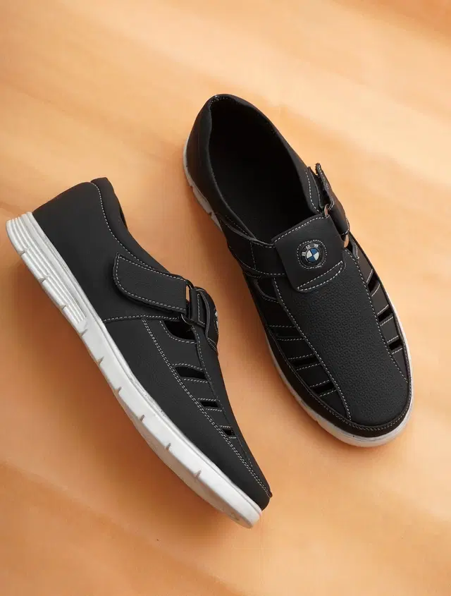 Sandals for Men (Black, 6)