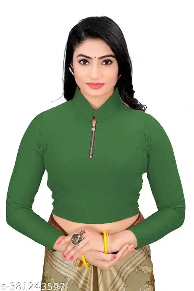 Three-Quarter Sleeves Blouse for Women (Bottle Green, 26)