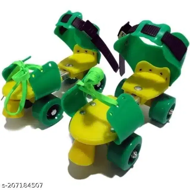 Adjustable Roller Skates for Kids, Green & Yellow
