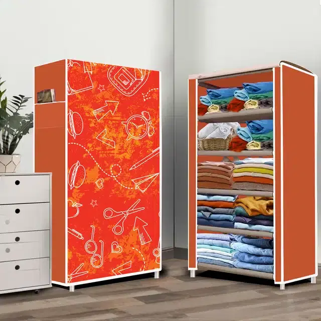 Portable Lightweight Cloth Storage Bag, Orange
