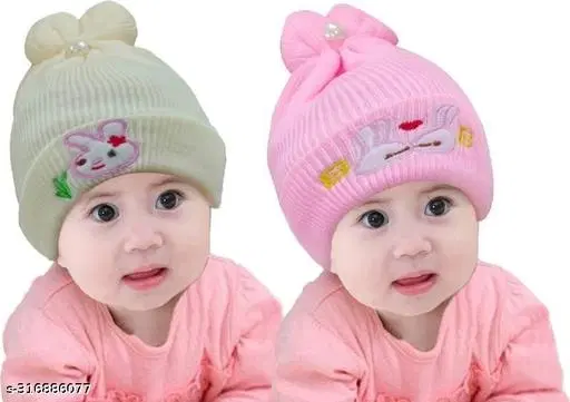 Printed Cap for Kids, Pack of 2 (Multicolor)