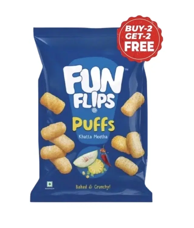 Fun Flips Khatta Meetha Puff 4X63 g (Buy 2 Get 2 Free)