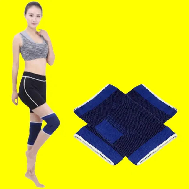 Polyester Solid Knee Sleeves for Women, Blue, Set of 1