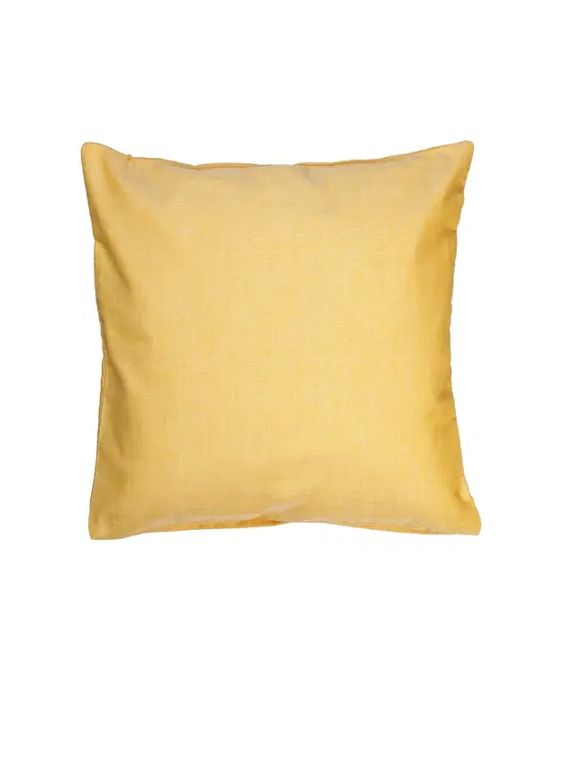 Cotton Cushion Cover, Yellow, 16x16 inches