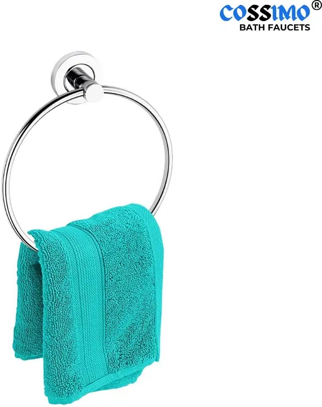 Stainless Steel Multipurpose Towel Ring with Wall Flange, Silver, Set of 1