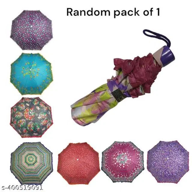 Polyester Foldable Umbrella, Assorted, Pack of 1