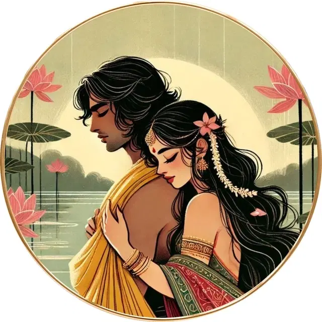 Kc Arts Uv Coated Couple Wall Hanging 12x12in