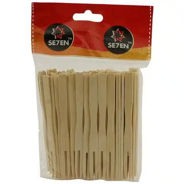 Wooden Fruit Forks, Brown, Pack of 50