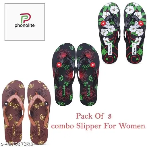 Slippers for Women, Multicolour, Pack of 3 (5)