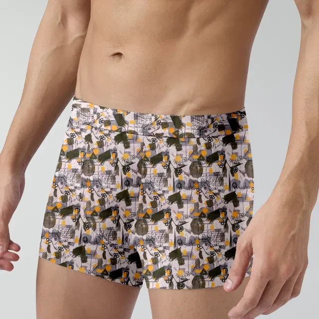 Micro Modal Printed Trunk for Men (Multicolor, S)