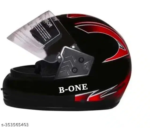 Full Face Helmet for Men & Women, Black & Red