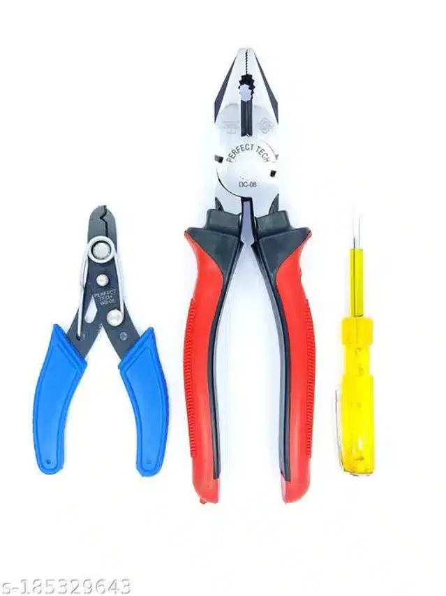 Hand Tool Kit, Set of 3, Multicolor