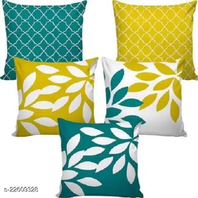 Cushion Cover for Home, Multicolor, 16x16 inches, Pack of 5