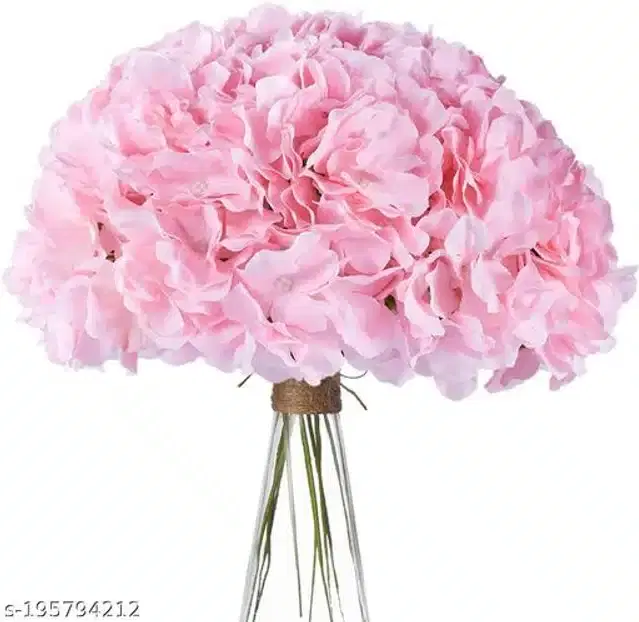 Polyester Artificial Flowers Bunch, Pink, Pack of 10