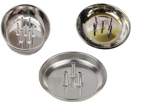 Craftale Stainless Steel Agarbatti Stand With Ash Catcher Incense Holder Dhoop Stick Holder, Silver, Pack Of 3, AE-037