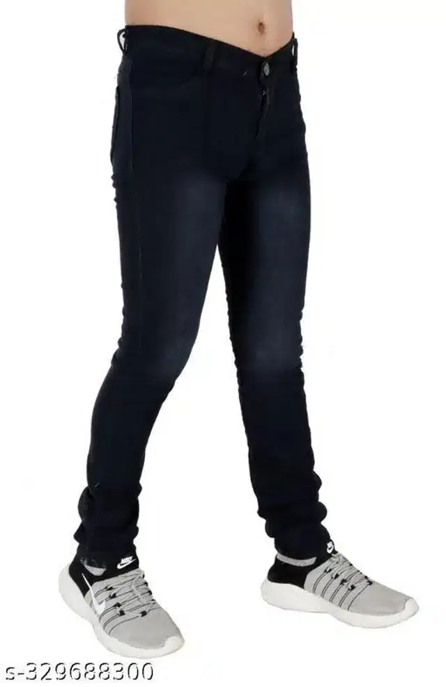 Denim Jeans for Boys (Black, 8-9 Years)