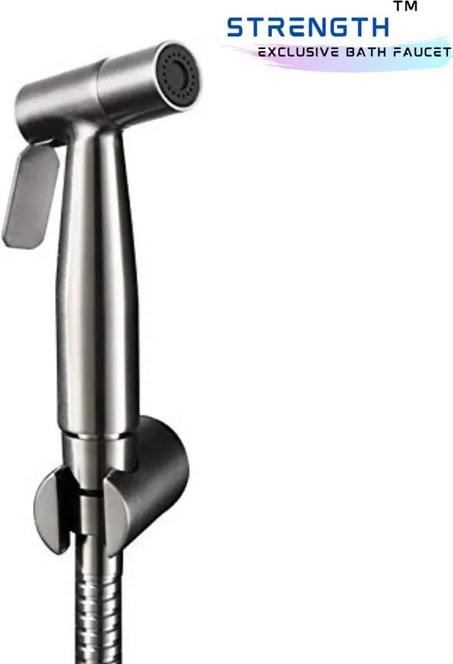 Health Faucet Head with Wall Hook, Silver, Set of 1